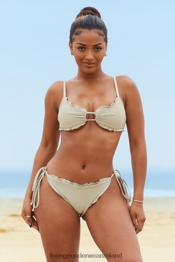 Lounge Swimwear Women Hawaii Textured Bikini Top F2H42Z994 Olive