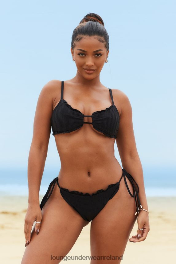 Lounge Swimwear Women Hawaii Textured Bikini Top F2H42Z998 Black