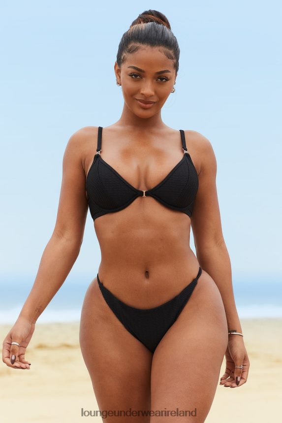 Lounge Swimwear Women New York Textured Bikini Briefs F2H42Z983 Black