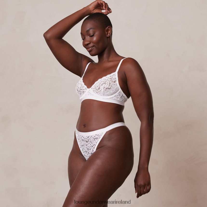 Lounge Underwear Women Balcony Bra & Thong Set F2H42Z57 White