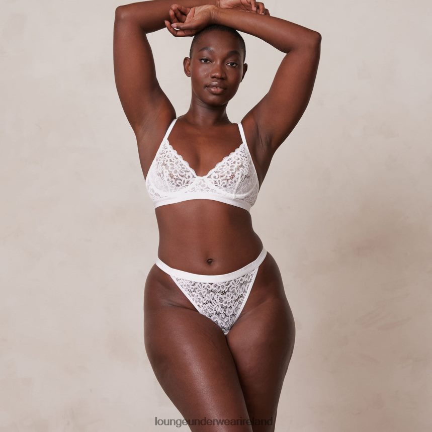 Lounge Underwear Women Balcony Bra & Thong Set F2H42Z57 White