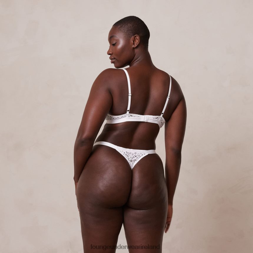 Lounge Underwear Women Balcony Bra & Thong Set F2H42Z57 White