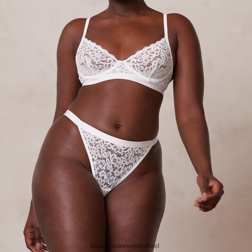 Lounge Underwear Women Balcony Bra & Thong Set F2H42Z57 White