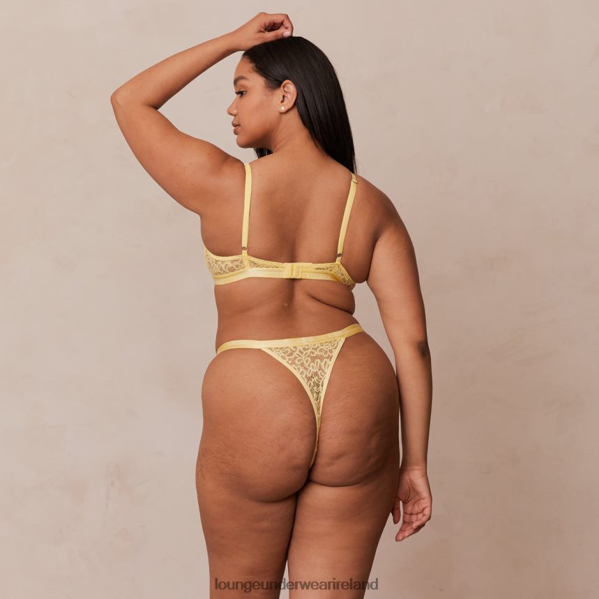 Lounge Underwear Women Balcony Bra & Thong Set F2H42Z72 Lemon