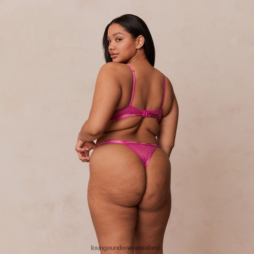 Lounge Underwear Women Balcony Bra & Thong Set F2H42Z74 Raspberry