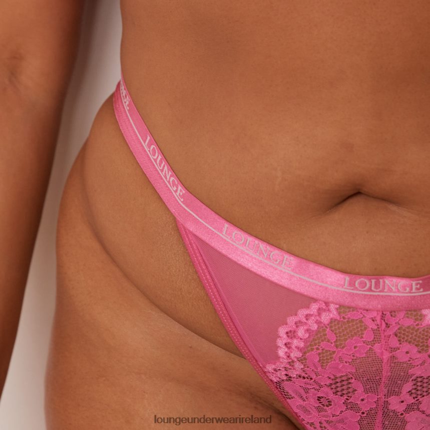 Lounge Underwear Women Blossom Balcony Bra & Thong Set F2H42Z11 Hot Pink