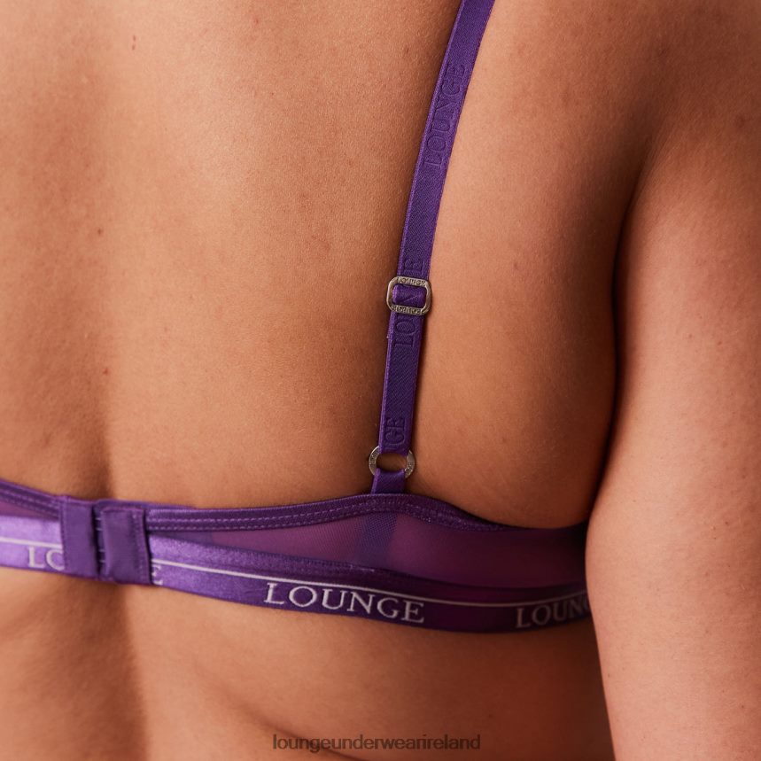 Lounge Underwear Women Blossom Balcony Bra & Thong Set F2H42Z12 Purple