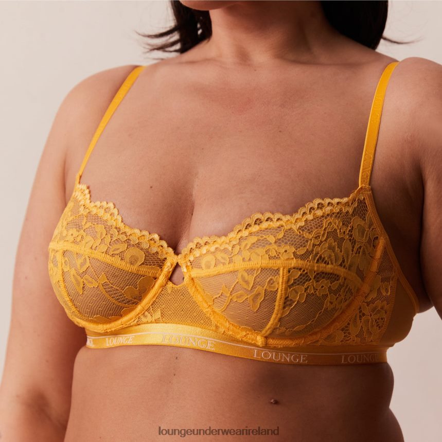 Lounge Underwear Women Blossom Balcony Bra & Thong Set F2H42Z28 Mustard