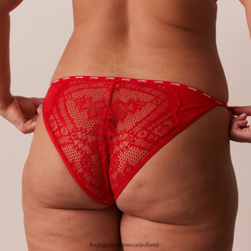 Lounge Underwear Women Charmed Balcony Bra & Thong/Briefs Set F2H42Z47 Red