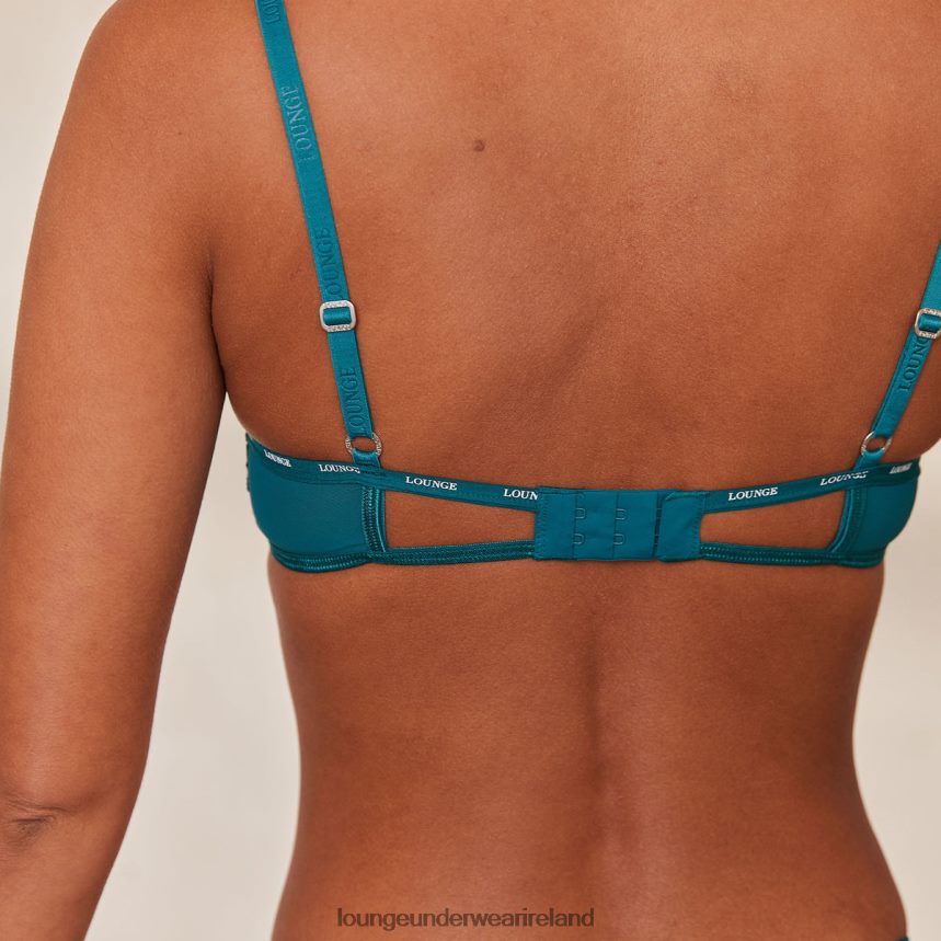 Lounge Underwear Women Charmed Balcony Bra & Thong/Briefs Set F2H42Z7 Turquoise