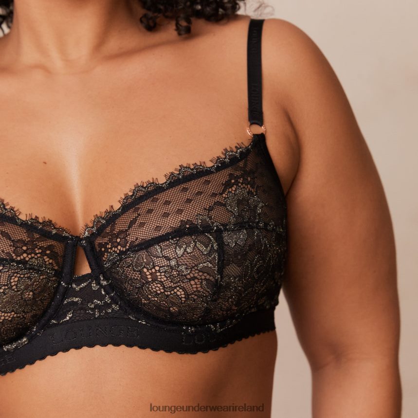 Lounge Underwear Women Desire Balcony Bra & Thong/Briefs Set F2H42Z22 Black