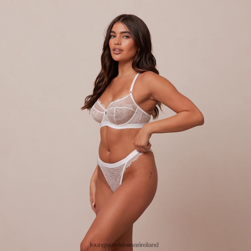 Lounge Underwear Women Desire Balcony Bra & Thong/Briefs Set F2H42Z29 White