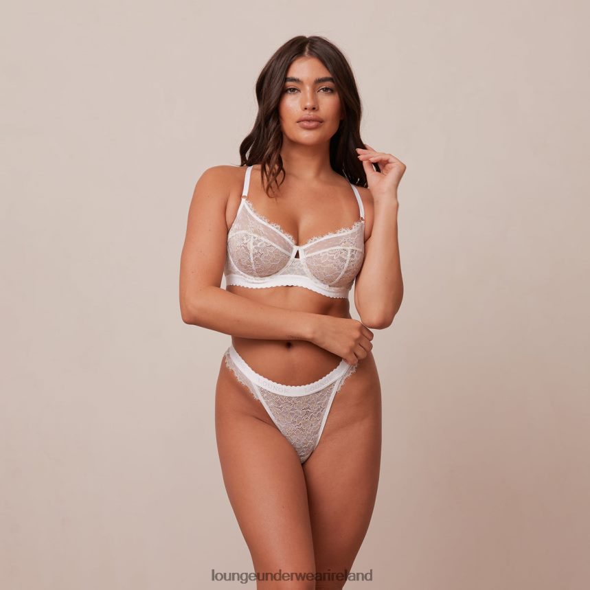 Lounge Underwear Women Desire Balcony Bra & Thong/Briefs Set F2H42Z29 White