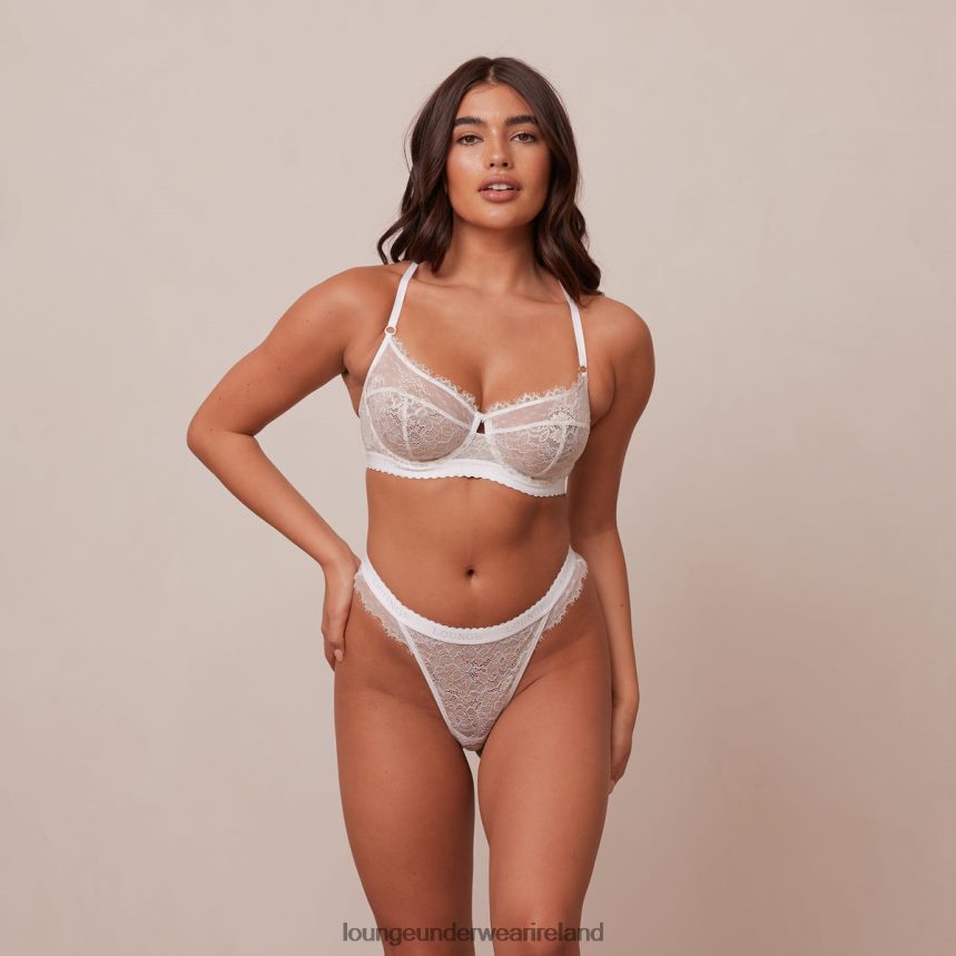 Lounge Underwear Women Desire Balcony Bra & Thong/Briefs Set F2H42Z29 White