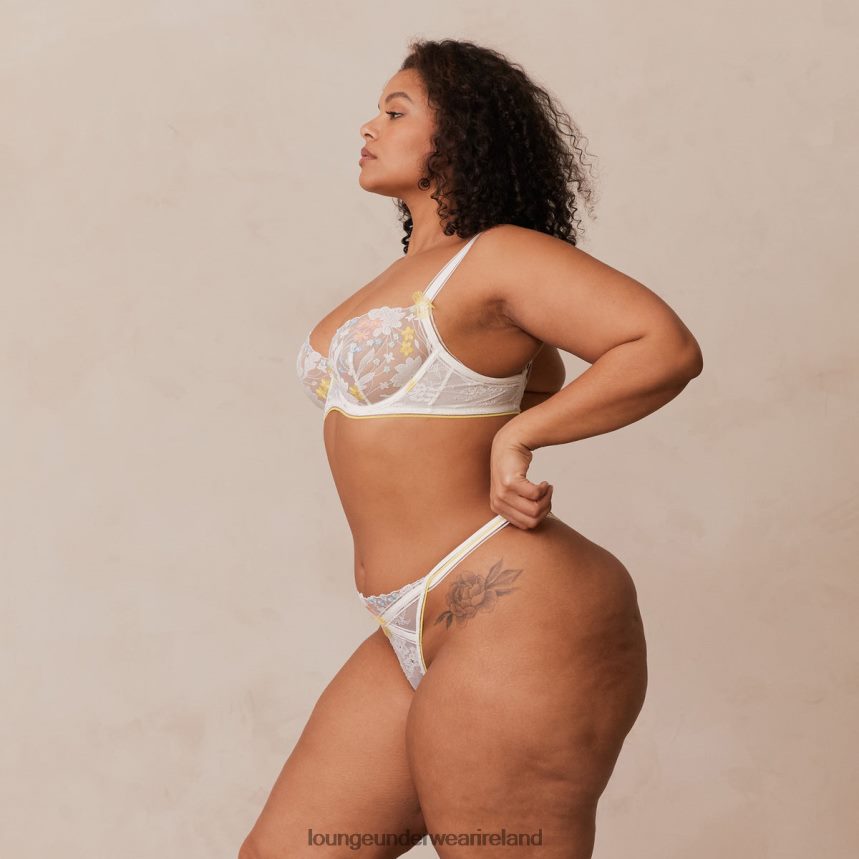 Lounge Underwear Women Fleur Balcony Bra & G-string Set F2H42Z71 White & Yellow