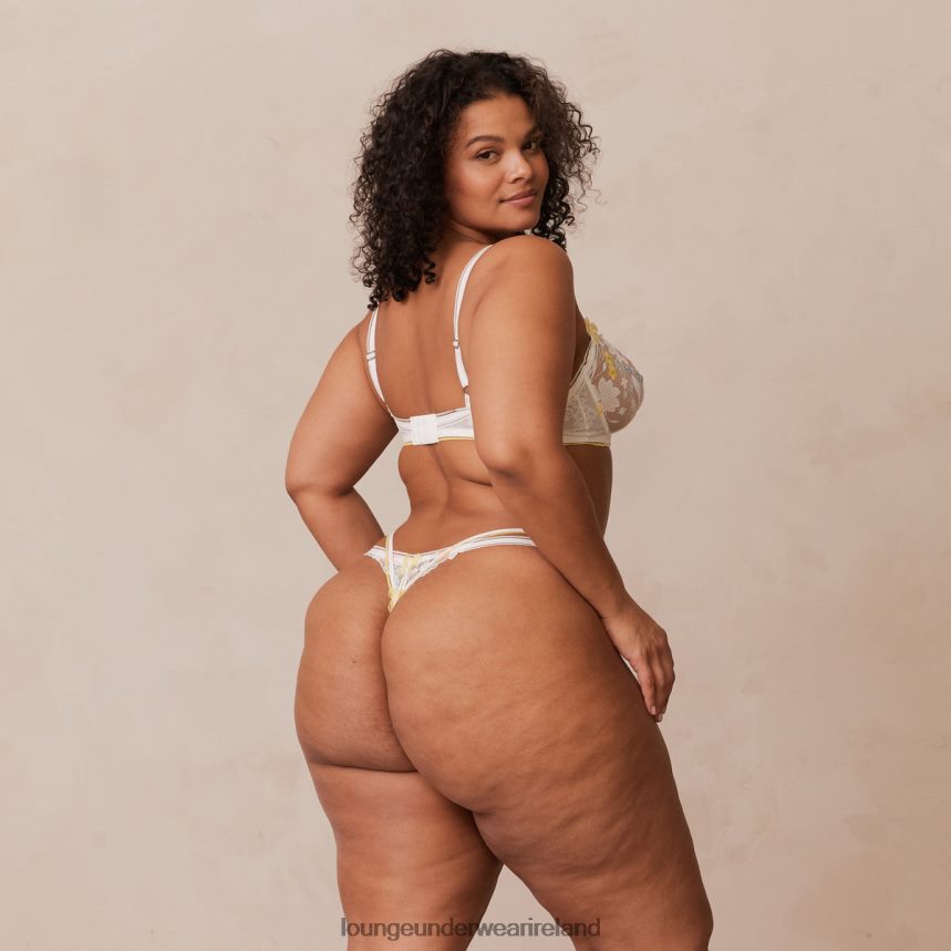 Lounge Underwear Women Fleur Balcony Bra & G-string Set F2H42Z71 White & Yellow