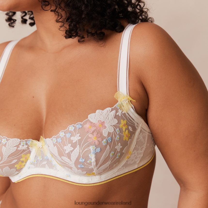 Lounge Underwear Women Fleur Balcony Bra & G-string Set F2H42Z71 White & Yellow