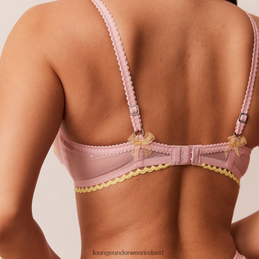 Lounge Underwear Women Fleur Balcony Bra & Thong Set F2H42Z93 Pink