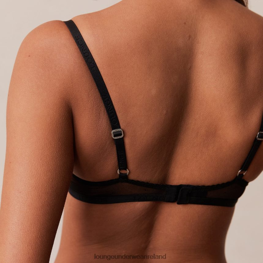 Lounge Underwear Women Flirt Balcony Bra & G-string/Briefs Set F2H42Z108 Black