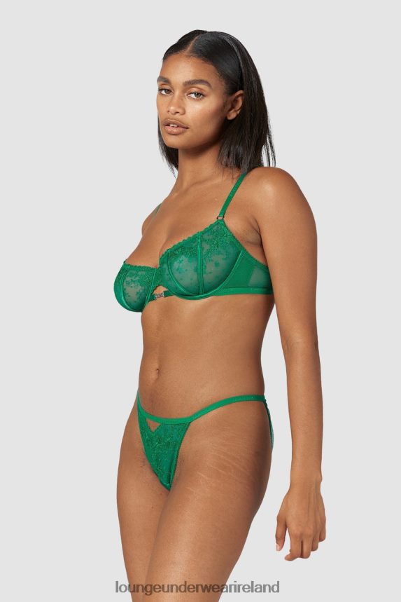 Lounge Underwear Women Flirt Balcony Bra & G-string/Briefs Set F2H42Z160 Emerald