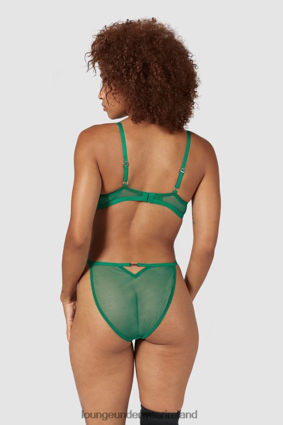Lounge Underwear Women Flirt Balcony Bra & G-string/Briefs Set F2H42Z160 Emerald