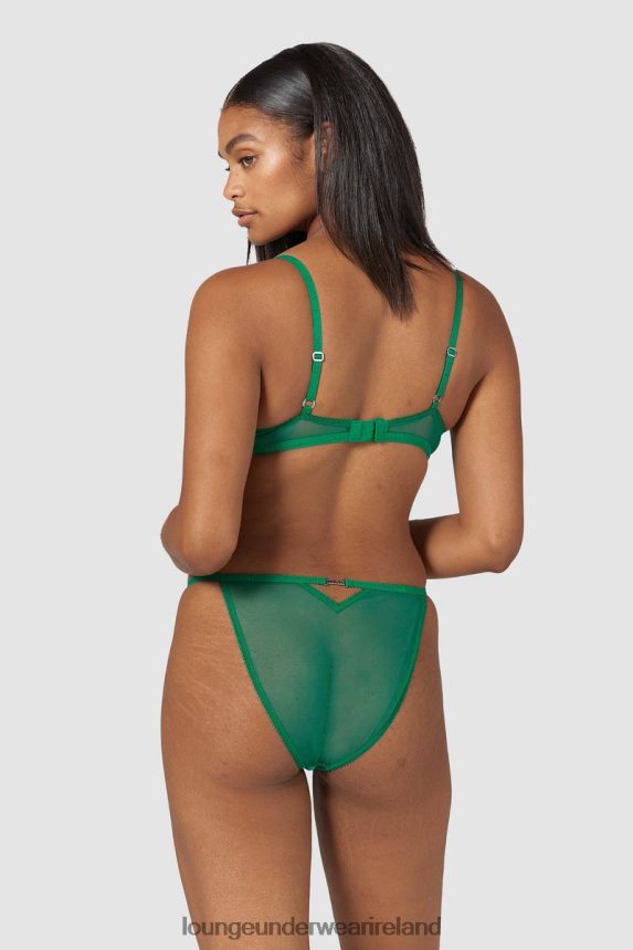 Lounge Underwear Women Flirt Balcony Bra & G-string/Briefs Set F2H42Z160 Emerald
