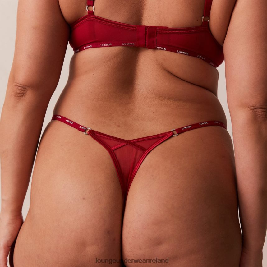 Lounge Underwear Women Illustration Balcony Bra & Thong/Briefs Set F2H42Z14 Maroon