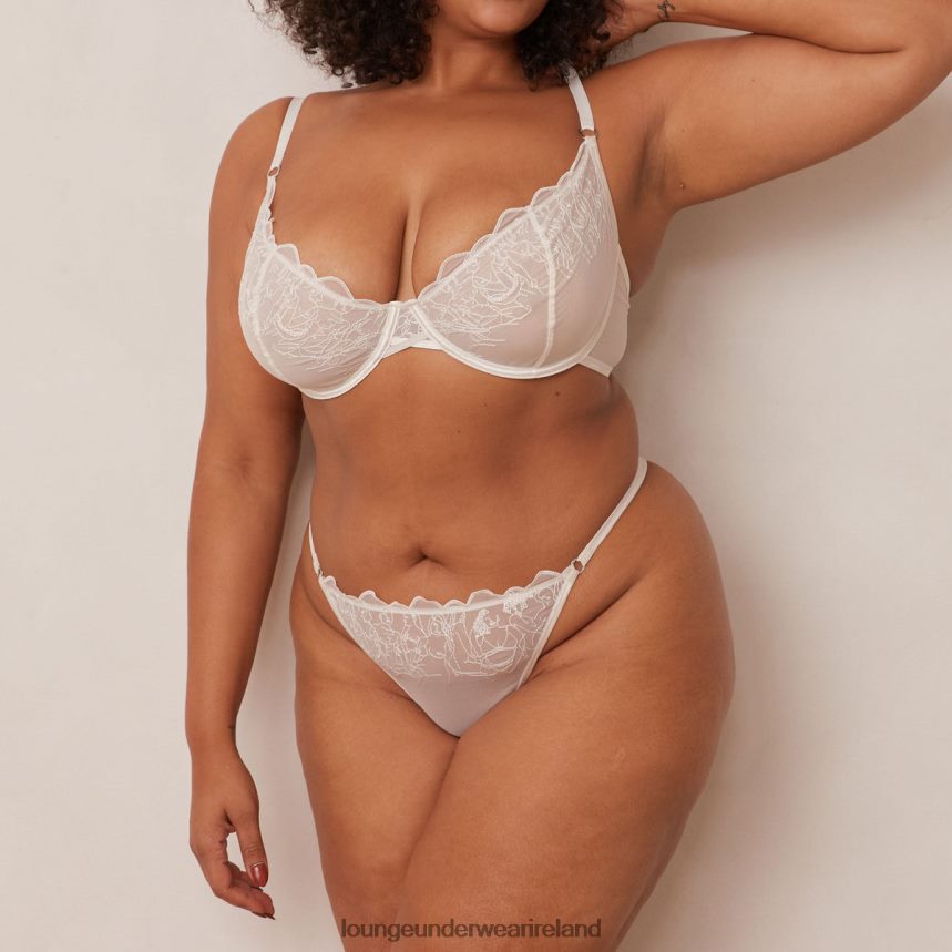 Lounge Underwear Women Illustration Balcony Bra & Thong/Briefs Set F2H42Z20 Pearl