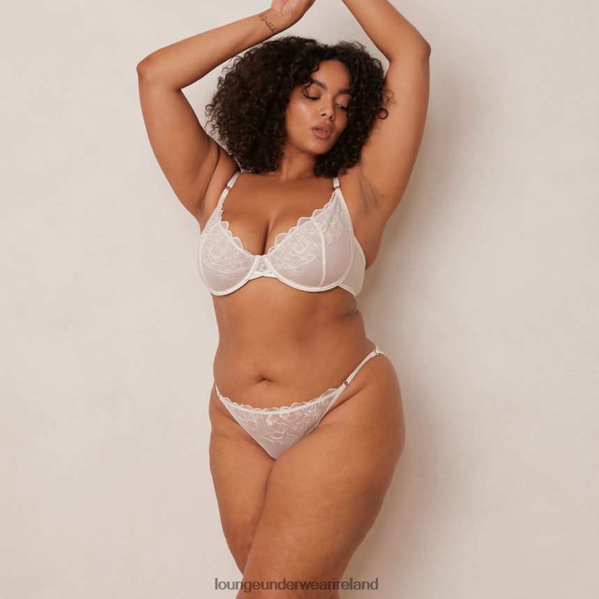 Lounge Underwear Women Illustration Balcony Bra & Thong/Briefs Set F2H42Z20 Pearl