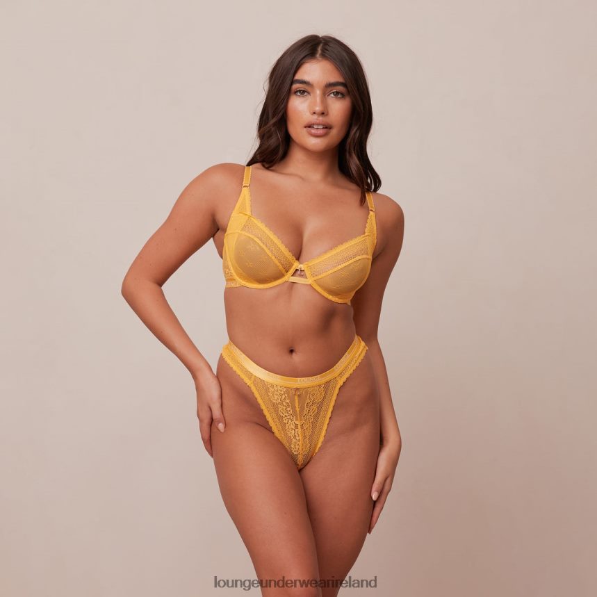 Lounge Underwear Women Liberty Balcony Bra & Thong/Briefs Set F2H42Z46 Mustard