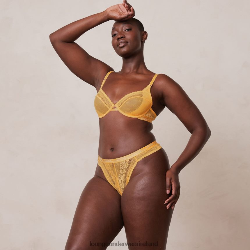 Lounge Underwear Women Liberty Balcony Bra & Thong/Briefs Set F2H42Z46 Mustard
