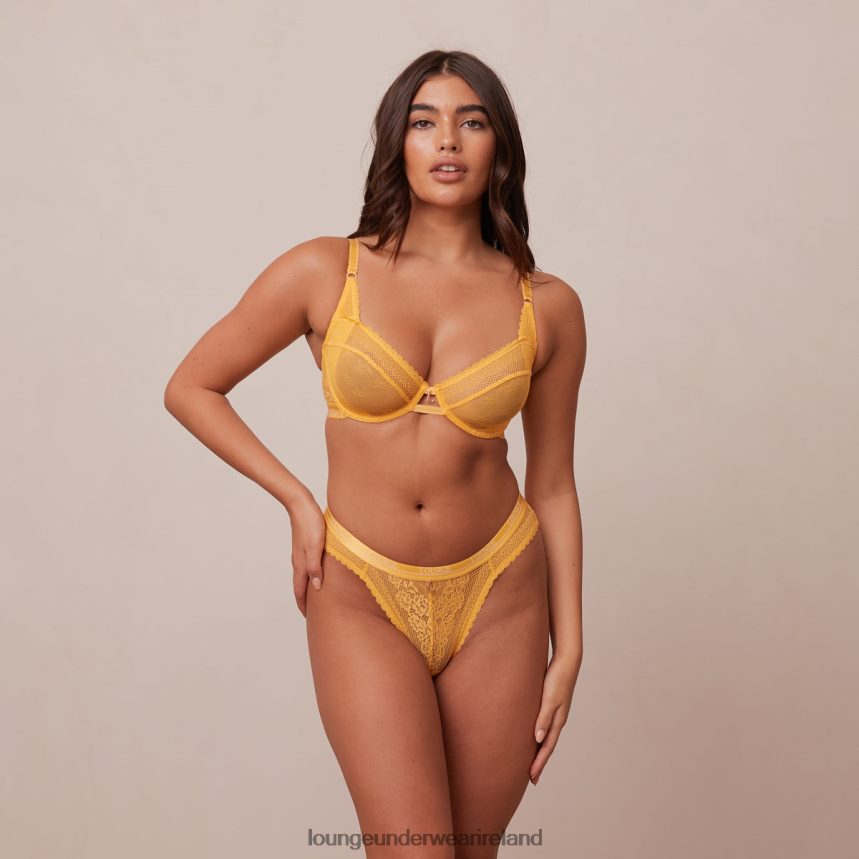 Lounge Underwear Women Liberty Balcony Bra & Thong/Briefs Set F2H42Z46 Mustard