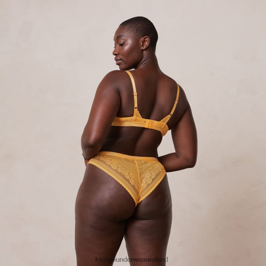 Lounge Underwear Women Liberty Balcony Bra & Thong/Briefs Set F2H42Z46 Mustard