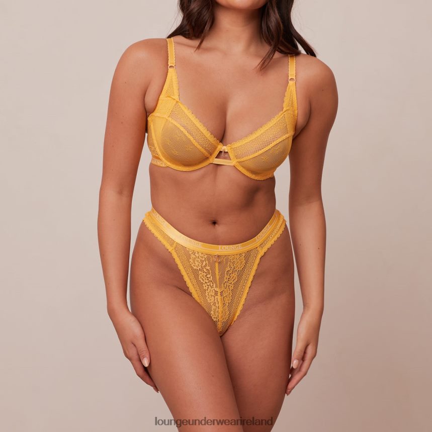 Lounge Underwear Women Liberty Balcony Bra & Thong/Briefs Set F2H42Z46 Mustard