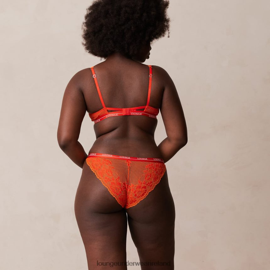 Lounge Underwear Women Luxe Balcony Bra & Thong/Briefs Set F2H42Z49 Red