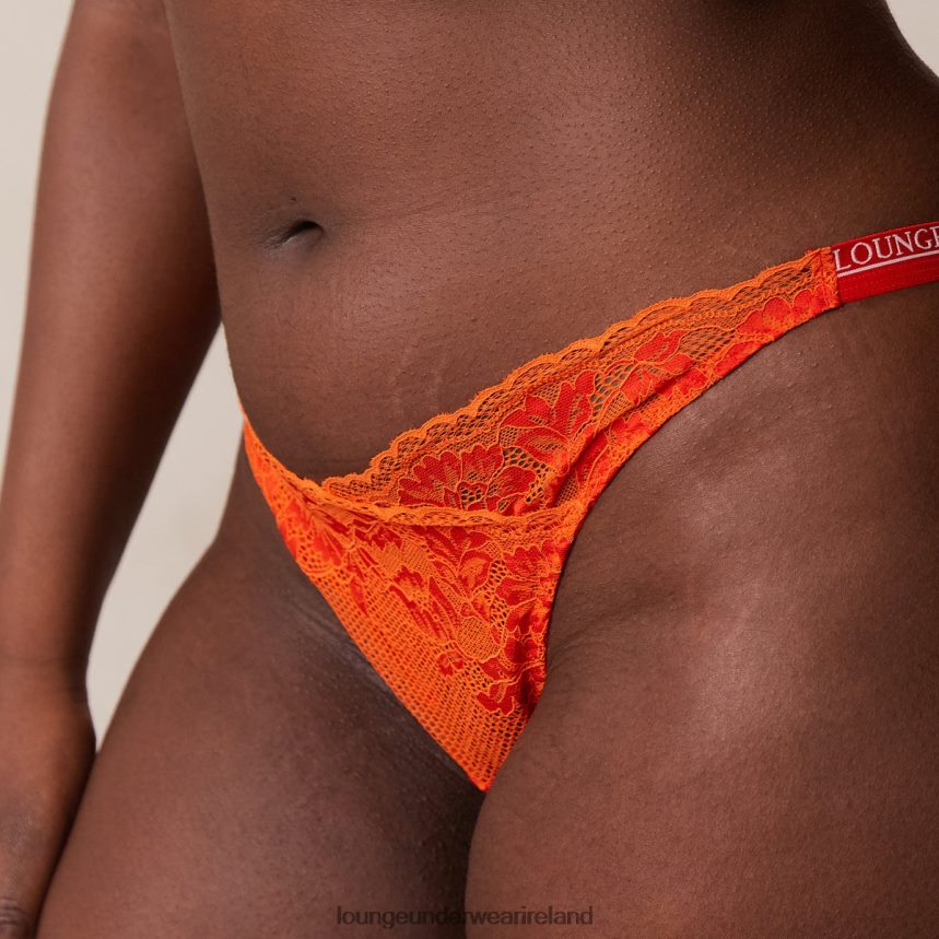 Lounge Underwear Women Luxe Balcony Bra & Thong/Briefs Set F2H42Z49 Red