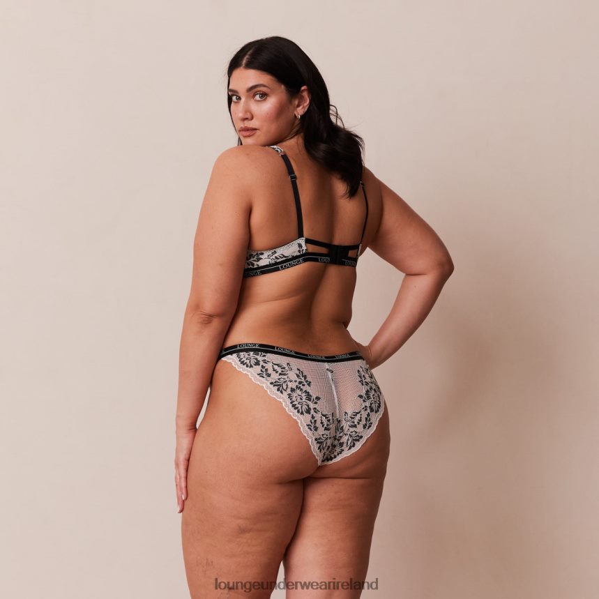 Lounge Underwear Women Luxe Balcony Bra & Thong/Briefs Set F2H42Z4 Black