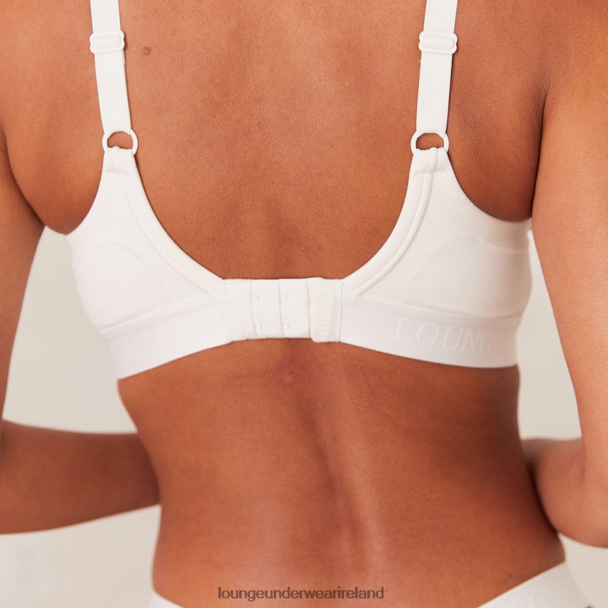 Lounge Underwear Women Ribbed Mindful Bra & Thong/Briefs Set F2H42Z169 White