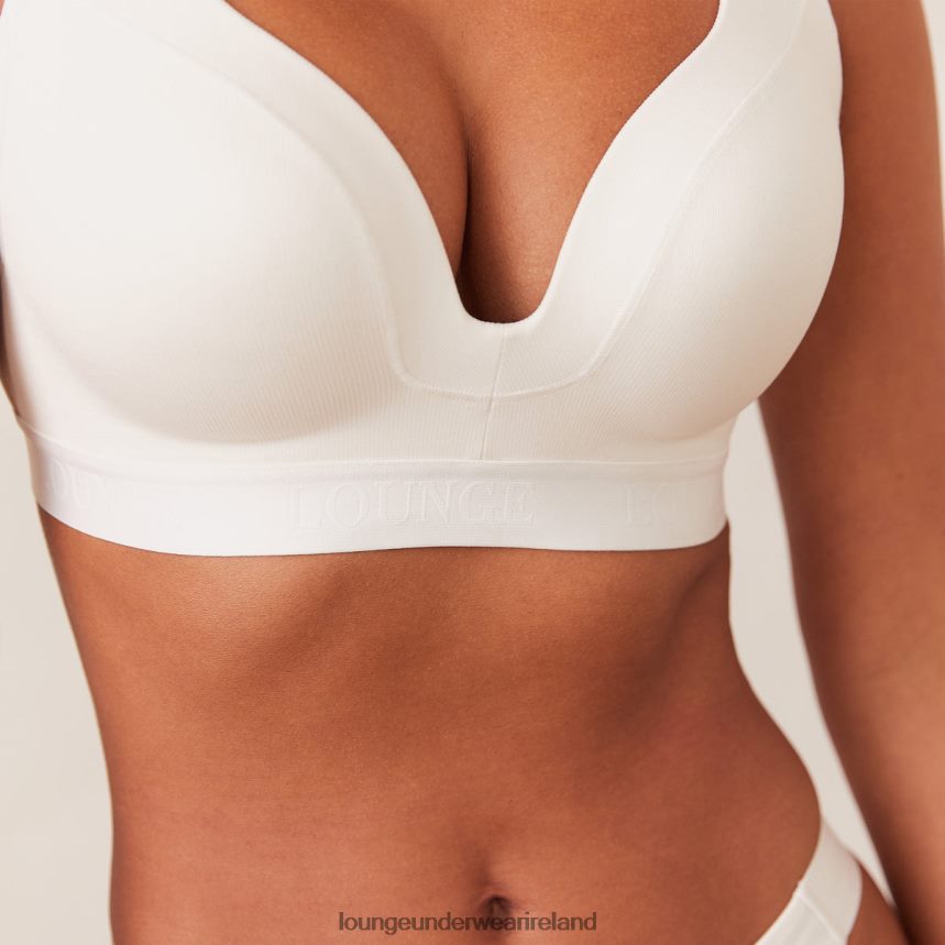 Lounge Underwear Women Ribbed Mindful Bra & Thong/Briefs Set F2H42Z169 White