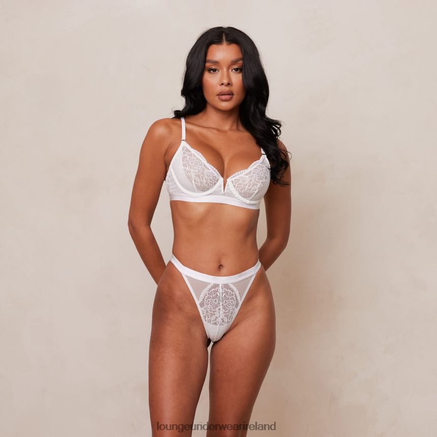 Lounge Underwear Women Royal Balcony Bra & Thong Set F2H42Z63 White