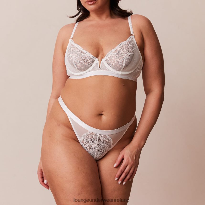 Lounge Underwear Women Royal Balcony Bra & Thong Set F2H42Z63 White