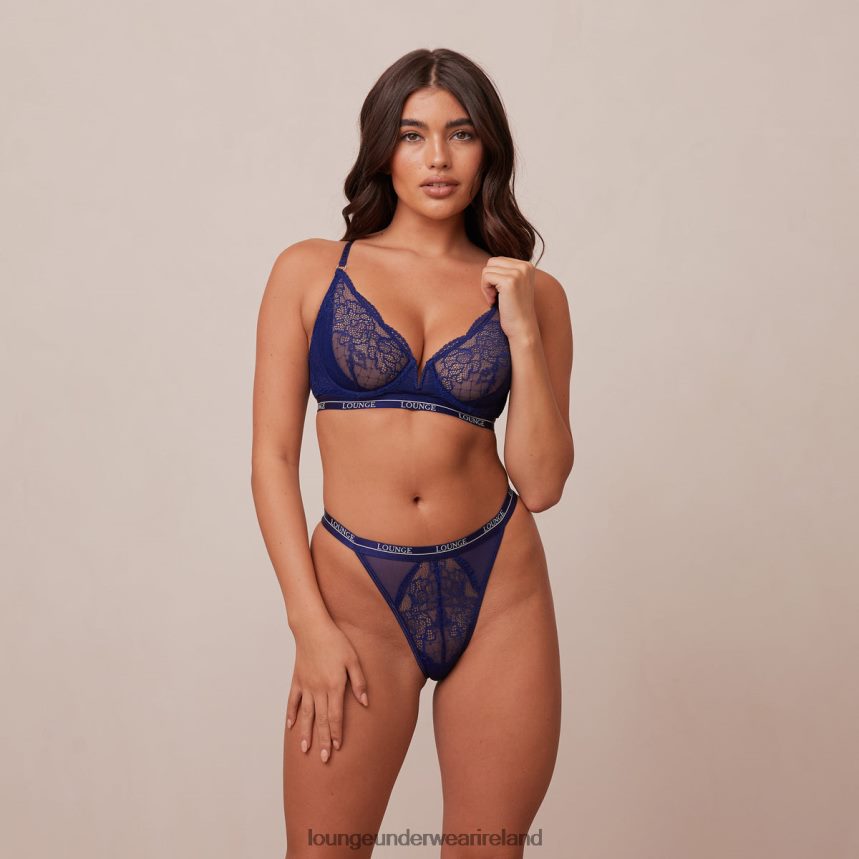 Lounge Underwear Women Royal Balcony Bra & Thong Set F2H42Z82 Navy