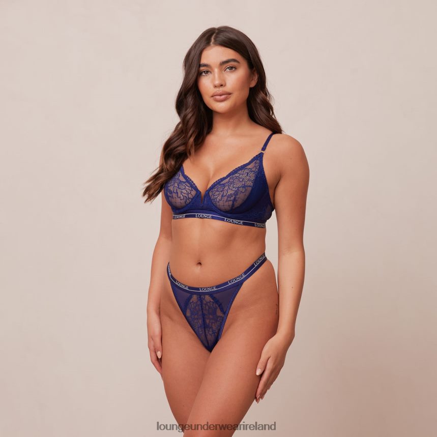 Lounge Underwear Women Royal Balcony Bra & Thong Set F2H42Z82 Navy