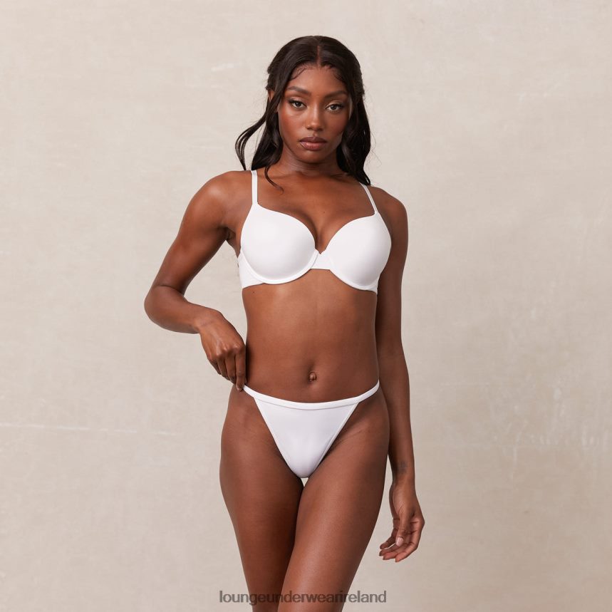 Lounge Underwear Women Sculpt Push-Up T-shirt Bra & G-string/Briefs Set F2H42Z111 White