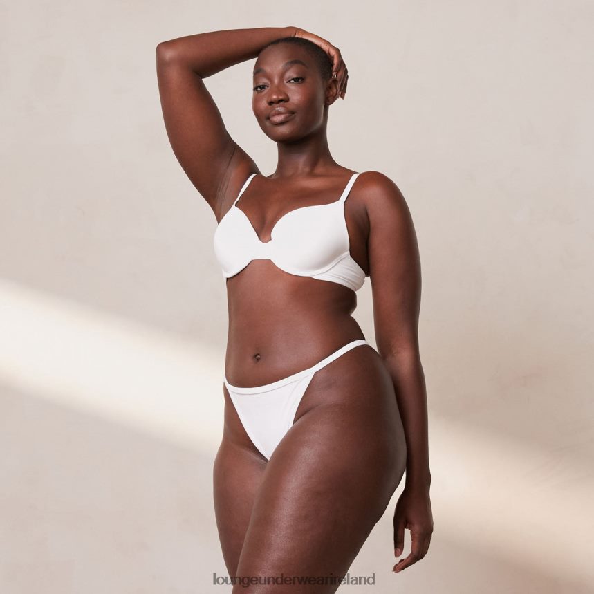 Lounge Underwear Women Sculpt Push-Up T-shirt Bra & G-string/Briefs Set F2H42Z111 White