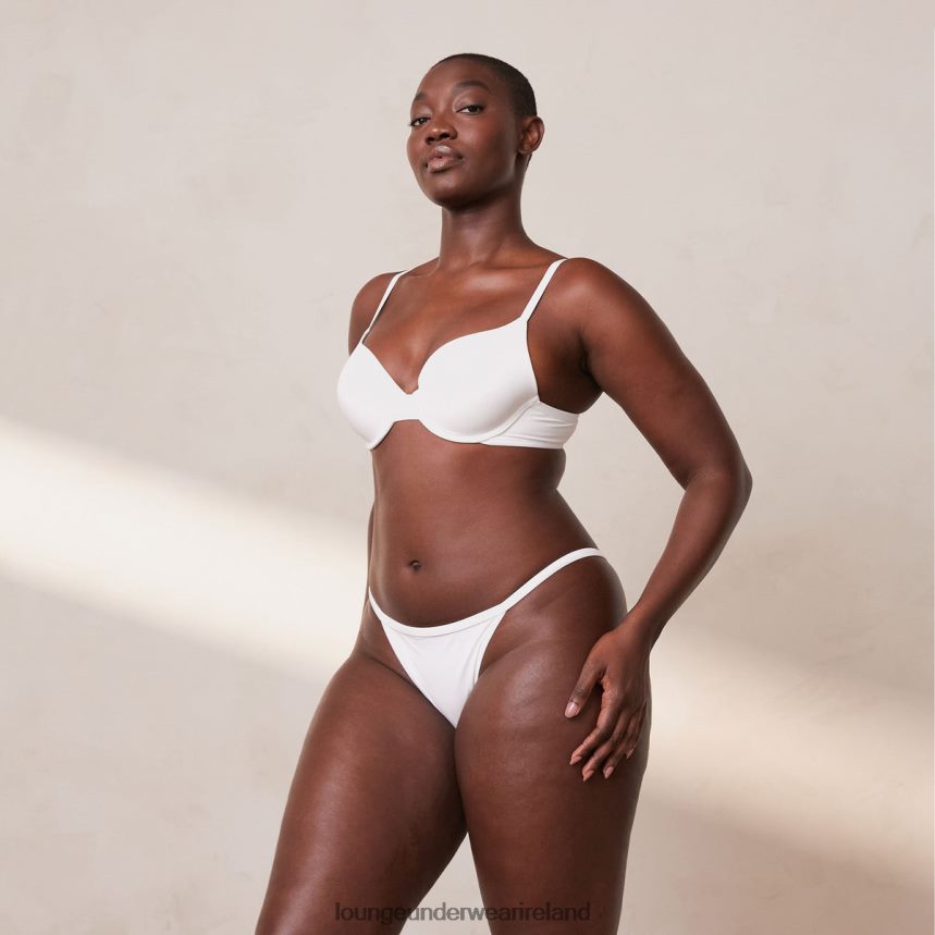 Lounge Underwear Women Sculpt Push-Up T-shirt Bra & G-string/Briefs Set F2H42Z111 White