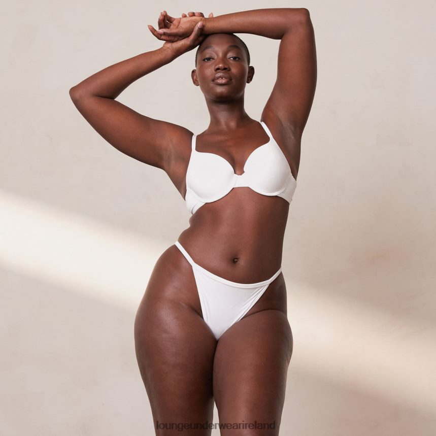 Lounge Underwear Women Sculpt Push-Up T-shirt Bra & G-string/Briefs Set F2H42Z111 White