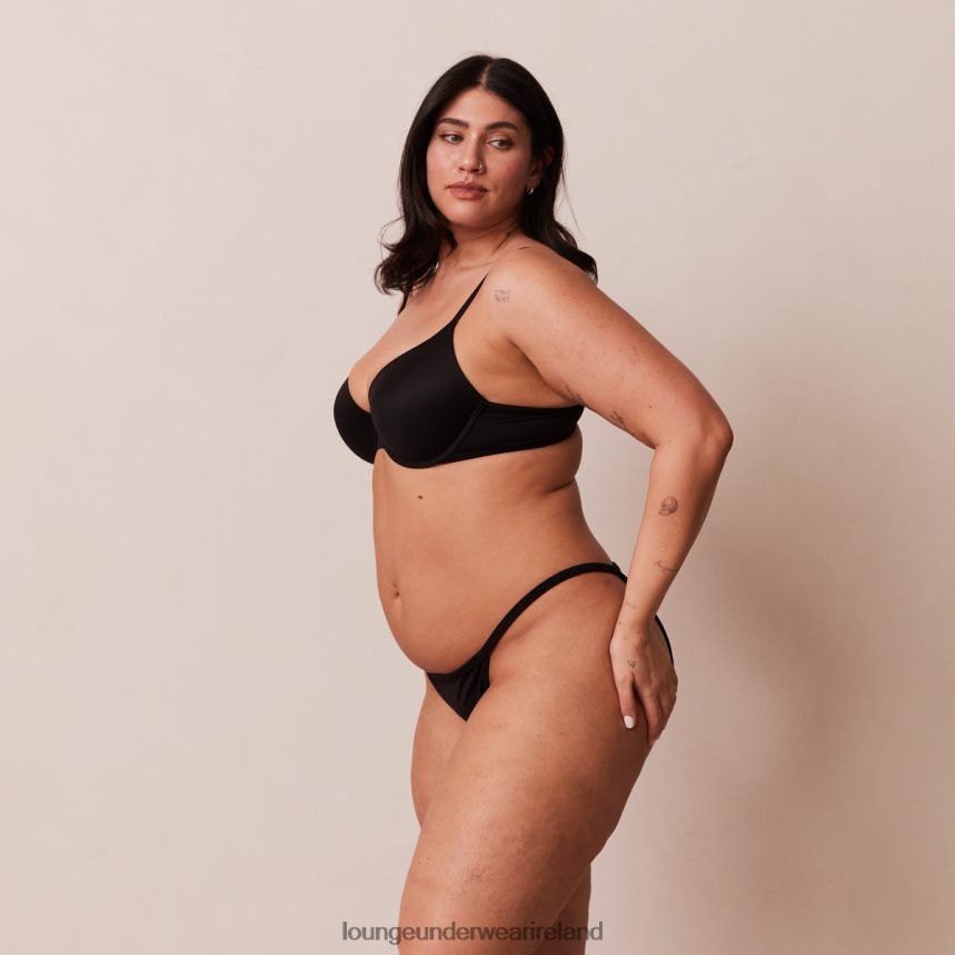 Lounge Underwear Women Sculpt Push-Up T-shirt Bra & G-string/Briefs Set F2H42Z115 Black