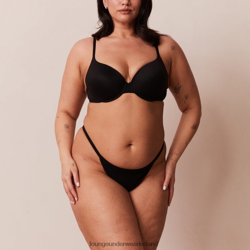 Lounge Underwear Women Sculpt Push-Up T-shirt Bra & G-string/Briefs Set F2H42Z115 Black