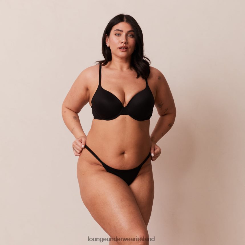 Lounge Underwear Women Sculpt Push-Up T-shirt Bra & G-string/Briefs Set F2H42Z115 Black